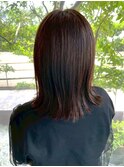 外ハネボブ ブラウンカラー 髪質改善  くびれミディ  レイヤー