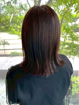 ベルフェミンアプレ(Belle femin Apres) 外ハネボブ ブラウンカラー 髪質改善 くびれミディ レイヤー
