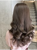 ハイライトカラーくびれヘアアプリコットオレンジ