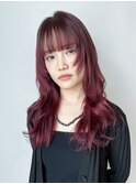 ロング韓国ヘア顔周りレイヤーおくれ毛_F50091