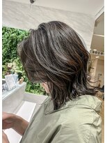エアー 久留米(AIR)&nbsp;【久留米】 オリーブブラック/前髪カット/レイヤー
