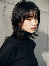 エイチ ウルフカット 大阪梅田(811)&nbsp;タッセルボブウルフボブマッシュウルフミディアムヘアカラー