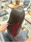 インナーカラー赤ピンク