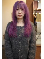 チャプター 問屋町(chapter)&nbsp;髪質改善顔まわりレイヤーカットワインレッドダブルカラー韓国