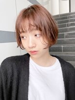 アイティーバイアルバム 八王子店(IT by ALBUM) 丸みボブ_外ハネボブセクションカラーペールベージュ_48905