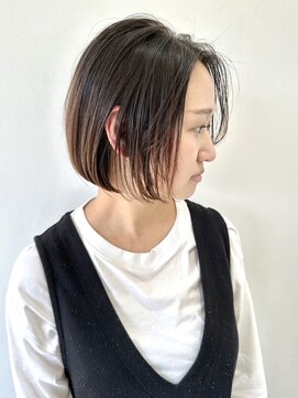 フォーク FOLK 【FOLK】透明感ダークグレー☆似合わせ切りっぱなしミニボブ♪