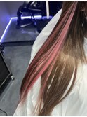 #プラチナエクステ80本#インナーカラー風