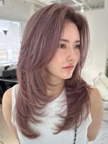 アンダーバーホワイトモデ 河内長野(_WHITE mode) ハイライトカラーミルクティーベージュレイヤーカット