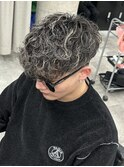 スパイラルパーマ/メッシュ/刈り上げ/マッシュ/メンズ/眉毛