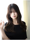 韓国風レイヤーふんわりミディアムブラウンくびれ巻きヨシンモリ