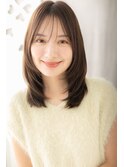 シースルーバング大人美人前下がりレイヤーカットY大宮30代40代