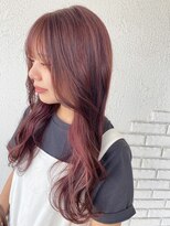 ベル バイ マグ 諏訪店(belle by Mag)&nbsp;20代30代ダブルカラーシアーピンクミディアムウルフ外ハネ