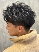 リバースアップバングパーマ