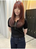 レッドブラウン×レイヤーカット