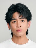 難波フェザーパーマフェザーショートニュアンスパーマ20代黒髪