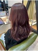 ラベンダーベージュ ロング 巻き髪 ワンホンレイヤー 髪質改善