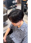 Haleメンズ刈り上げセンターパートニュアンスパーマたまプラーザ