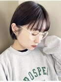 夏カラー黒髪ショート×ブリーチなし◎夏小顔ミニボブ