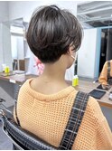 【Owll】刈り上げハンサムベリーショート　オリーブグレージュ