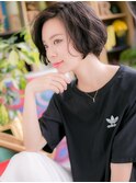 黒髪ダークアッシュ大人かわいいくせ毛風ボブc5浦和20代30代40代