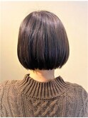 大人ミニボブ/重めボブ/アースカラー/ナチュラルカラー/暗髪