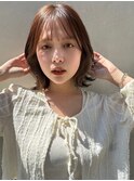 ブリーチなし明るめカラーくびれボブ【肥田亜沙美】
