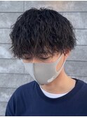 ツイストスパイラルパーママッシュメンズパーマ波巻きパーマ