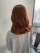 アジールヘア 所沢プロペ通り店(agir hair)&nbsp;セミディカールシアーカラーオレンジブラウンケアブリーチ所沢
