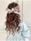卒業式　へアメ　ゆるふわ　ハーフアップ　袴ヘア　大阪