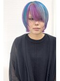 ユニコーンカラー/ハイトーン/派手/個性的/うざバング