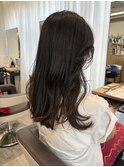 透明感カラー顔まわりカットレイヤースタイル