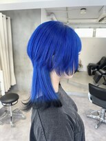 シーン(seen)&nbsp;◆派手髪ブルーカラークラゲウルフシャギーウルフレイヤー青髪
