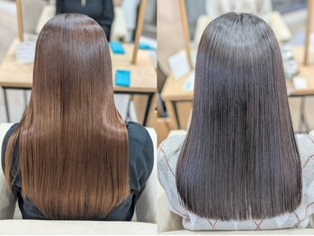 アリエス美容室南富山店の写真/【髪質改善★艶髪】圧倒的地毛風ストレートで毛先まで潤い◎今までに無かった艶のあるしなやかな指通りに♪