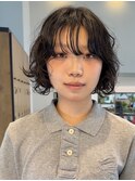 ボブデジタルパーマ 無造作なドライパーマ
