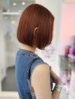アール 横浜(R)&nbsp;【MOMO】ブリーチ無しダブルカラーでオレンジ&ボブカット