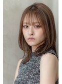 大人かわいい前髪セシルカットココアブラウンフリンジウェーブ