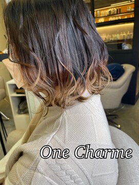 ワンシャルム(One Charme) 裾カラー×ライトベージュ