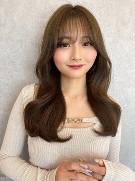 ルームバイシー 新宿(Loom. by Sea) 韓国風前髪/シルキーベージュ/グレージュカラー/斜めバング