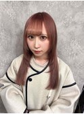 黒髪/前髪パーマ/グレーベージュ/レイヤーロング/ダブルカラー