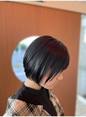 黒髪/ボブルフ/ネビージュ/小顔/ワンレン/西尾/髪質改善/前髪