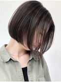 ハイライトバレイヤージュダブルカラーショートカット30代40代
