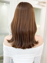 レイヤーカットシースルーバング大人ボブふんわりミディアム