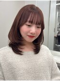 12544艶髪マロンベージュ韓国風巻きミルクティーベージュ