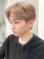 オリーブベージュメンズミルクティーベージュシースルーマッシュ