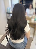 グレージュ/レイヤーカット/韓国ヘア/ブリーチなし/透明感/艶髪
