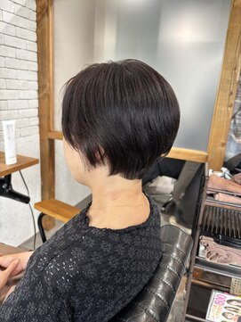 イチパーセント 横浜(1%) ダークパープル/ナチュラルショート/夏のヘアアレンジ/横浜