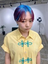 スーパーシーン(SUPER SCENE)&nbsp;ダークパープル/ナチュラルショート/夏のヘアアレンジ/宜野湾