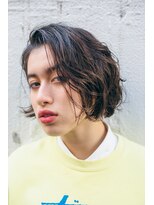 ピズム(PISM)&nbsp;ミニウルフ/カーキグレージュ/セミウェットボブ/ウルフヘア