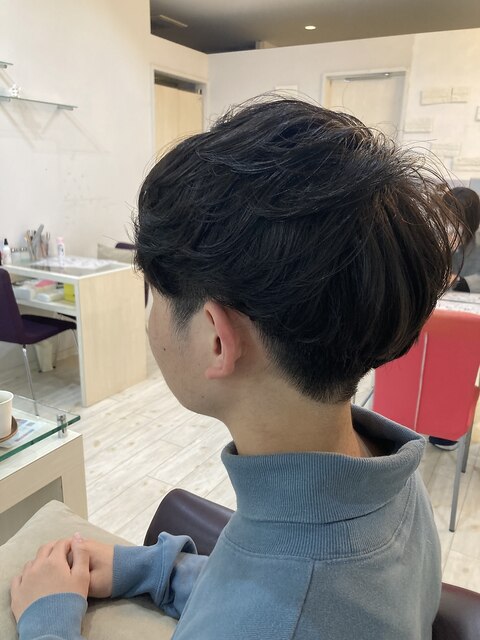 メンズパーマ×マッシュショート×簡単ヘアセット×上大岡駅