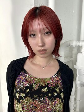 レコ 渋谷(LECO) レッドカラーボブウルフ